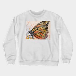 Orange Monarch Butterfly Watercolor Painting Crewneck Sweatshirt